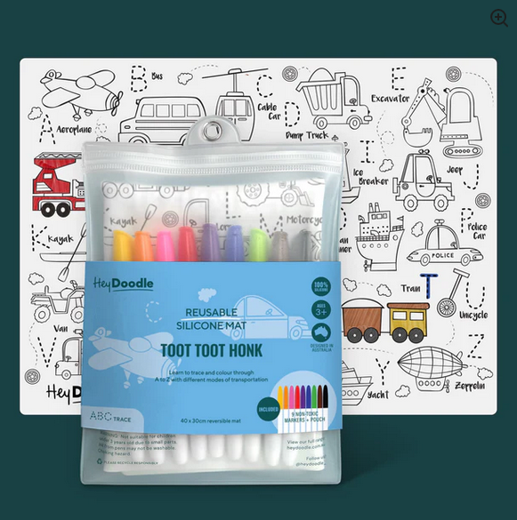 classic doodle mat: toot toot honk